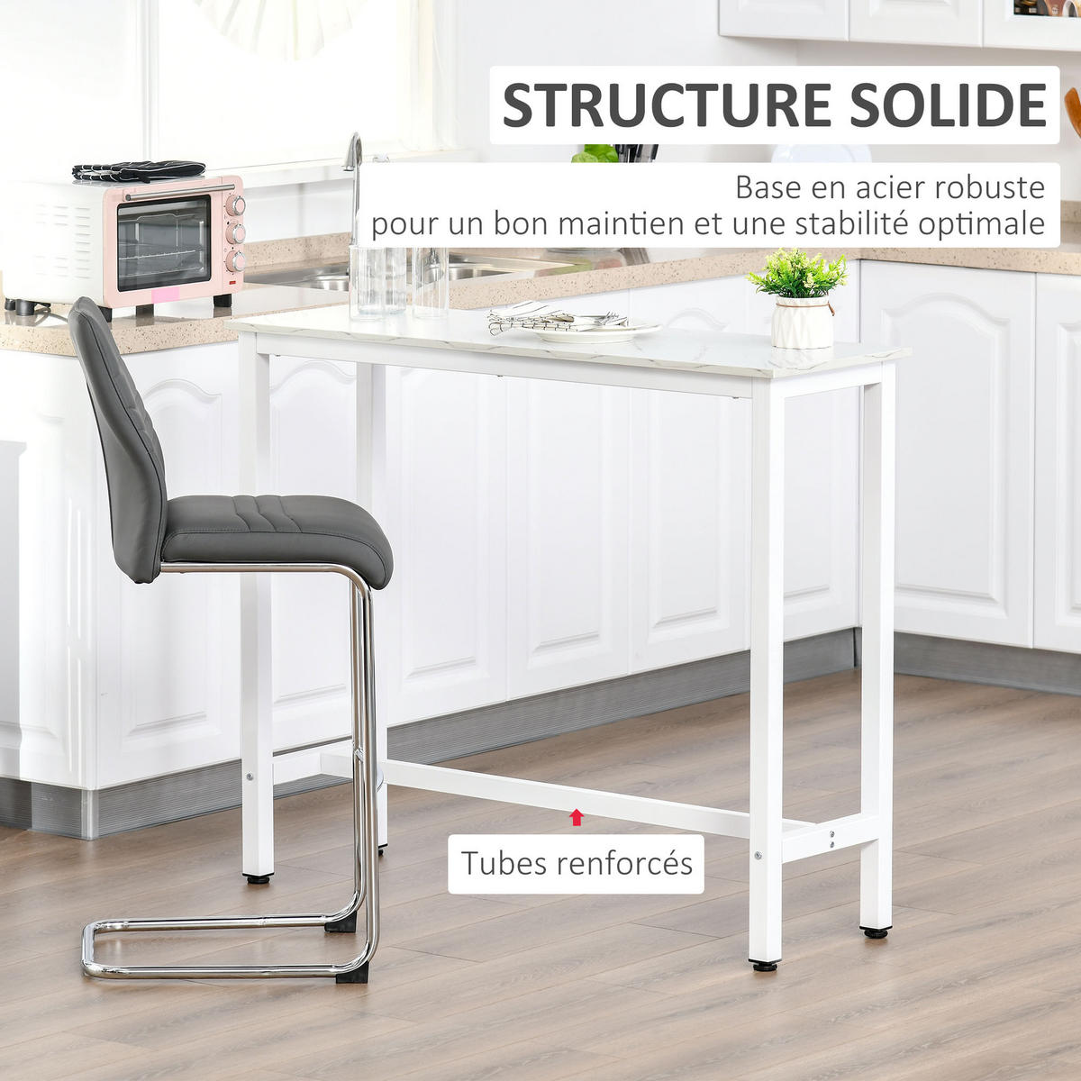 BARTISCH DE-14789 120x40 cm mit Marmor-Optik Weiß - Weiß, Holzwerkstoff (120/40/100cm) - ComfortXL