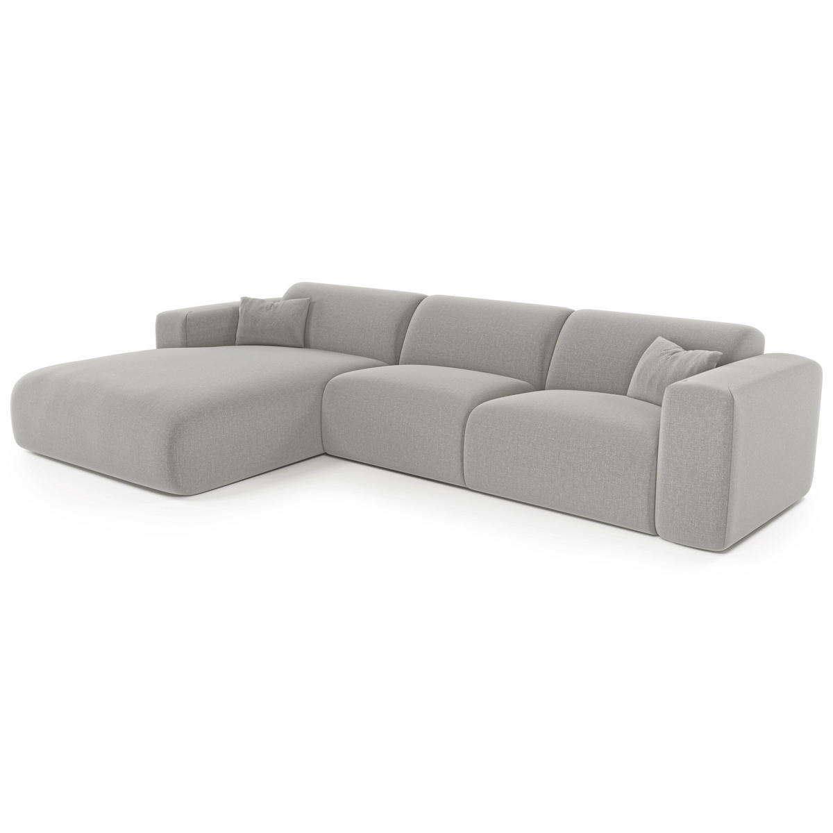 ECKSOFA LINKS SCHLAFSOFA Rastergewebe Hellgrau 280cm - Hellgrau/Grau, Textil (165/280cm) - Sia Home