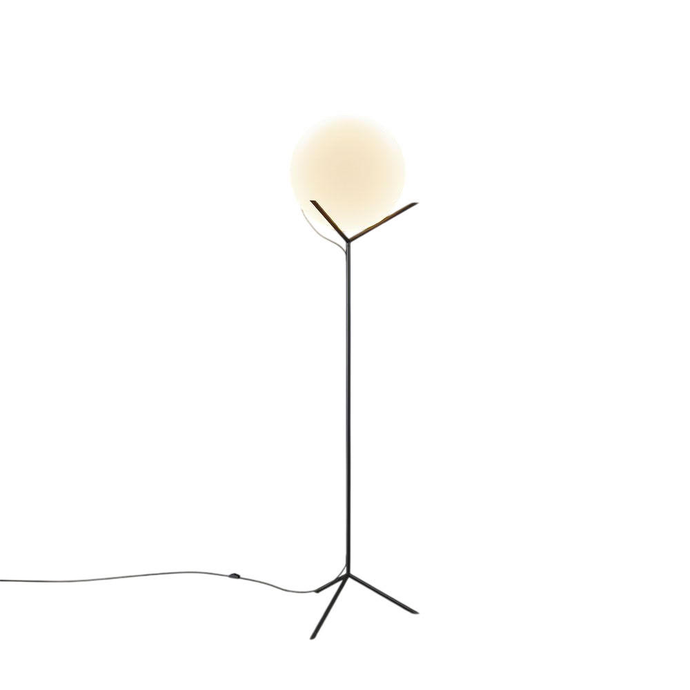 STEHLAMPE Poseidon Weiß Ø 40cm - Weiß, Glas (40/40/175cm) - s.luce