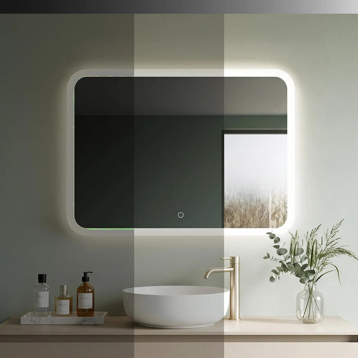 SPIEGEL Rea Led 80x60cm Top-3 - Transparent, Glas (60/2/80cm) - REA