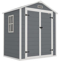 GERÄTEHAUS mit Pultdach 183 x 134 cm Gartenhaus mit Fenster für Garten Grau - Grau, Metall (134/210/183cm) - Outsunny