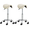 HOCKER 2er Set Lederlook creme - Creme, Textil/Metall (46/53/46cm) - CLP