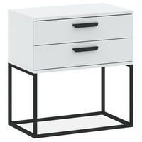 NACHTTISCH RECTUS Nachtschrank, Modern - Schwarz/Weiß, Holzwerkstoff (60/65/39cm) - KONSIMO®