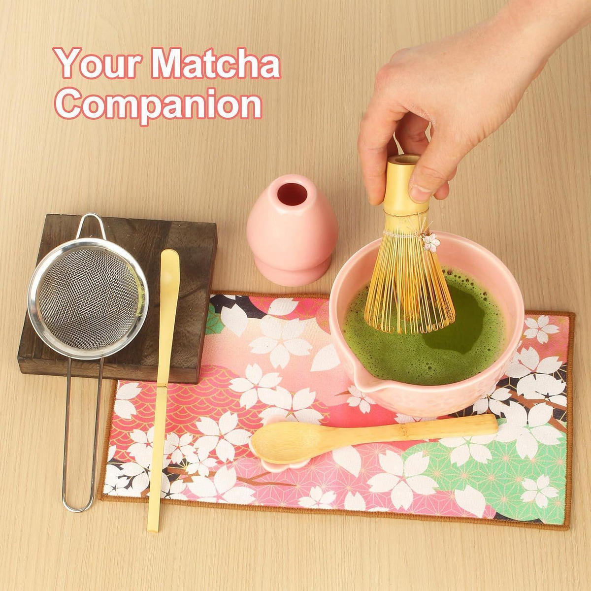 MATCHA Set 8-teilig Rosa Keramik Bambus - Rosa, Keramik (20.5/10.8/30cm)