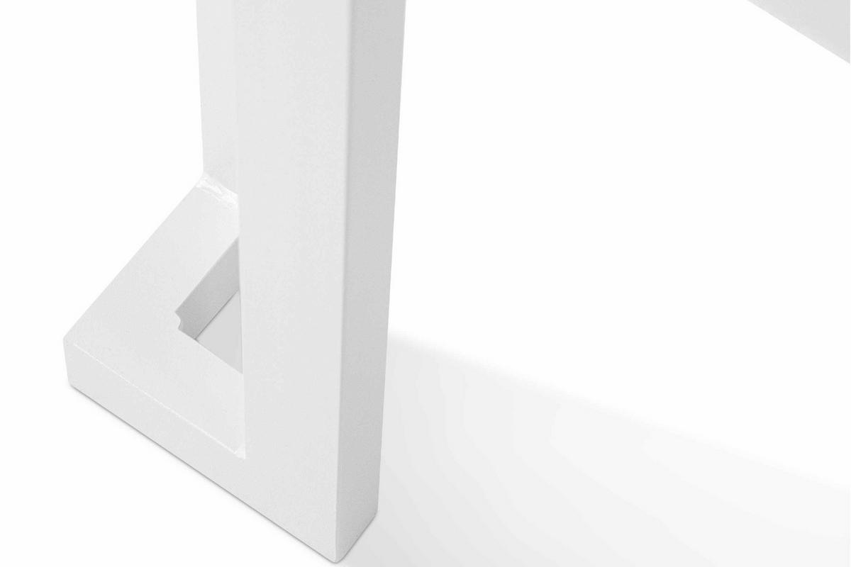 GARTENTISCH TRIGLO gehärtetes Glas, Modern, Weiß - Weiß, Glas/Metall (60/90/41cm) - KONSIMO®