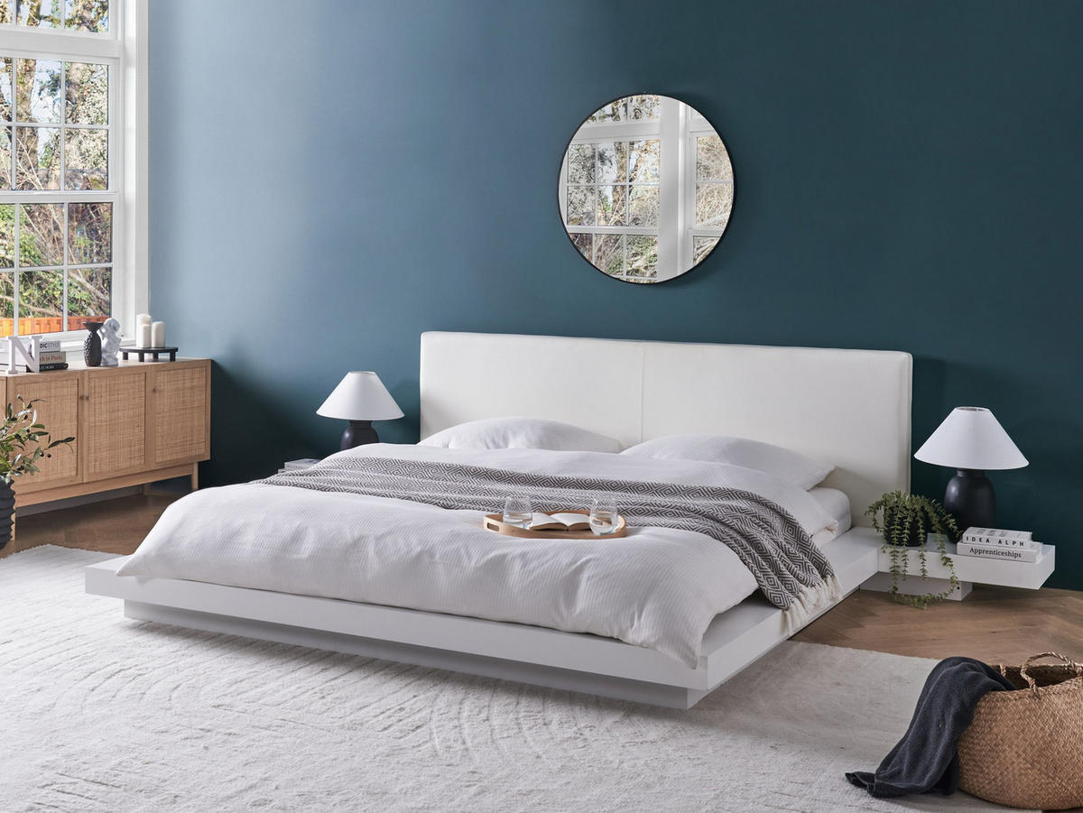 WASSERBETT 180x200 cm Weiß Zen - Weiß, Holzwerkstoff (180/200cm) - Beliani