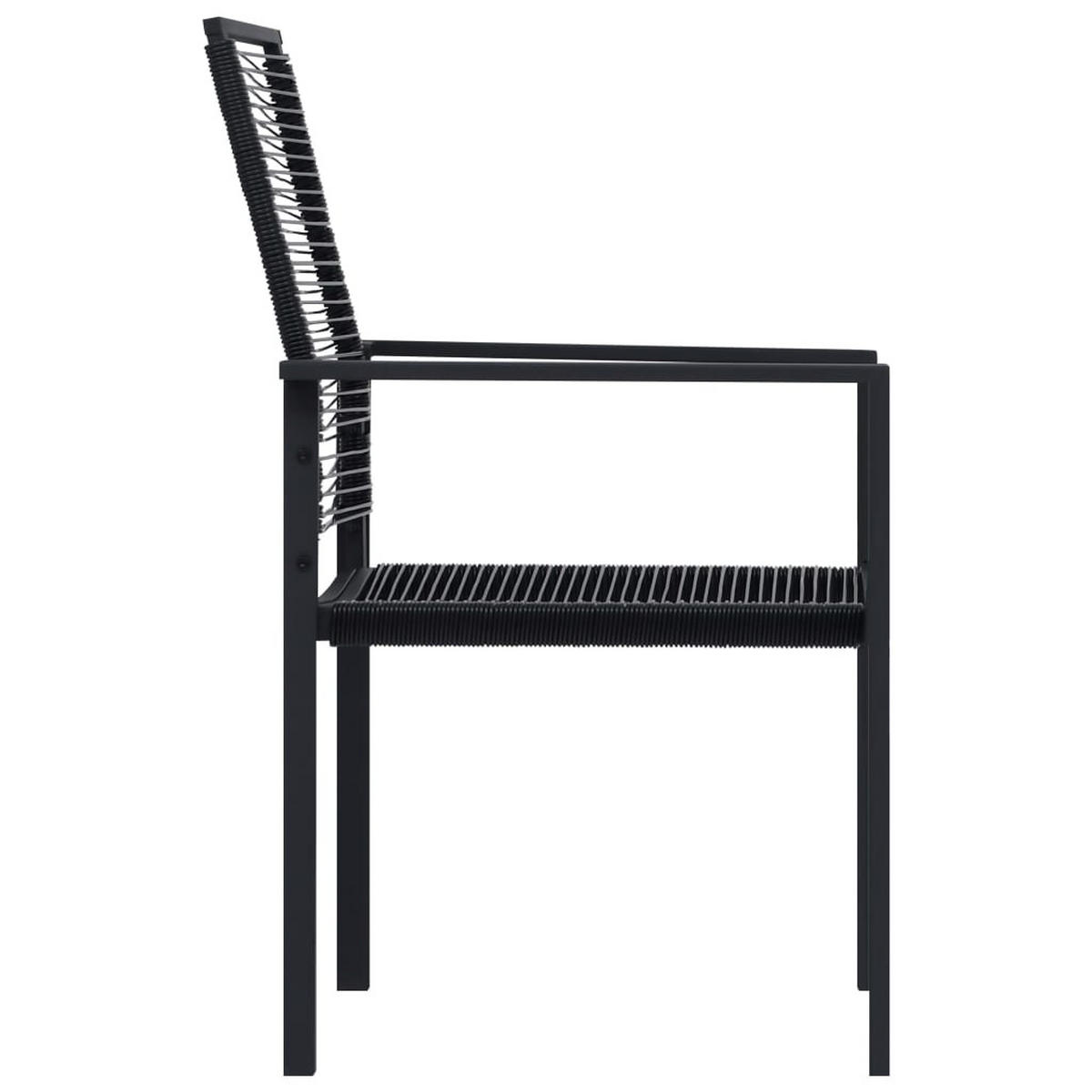 GARTENSTÜHLE 4 Stk. PVC Rattan Schwarz - Schwarz, Kunststoff (55/90/55cm) - furnicato