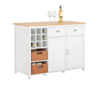 KÜCHENINSEL Weiß-Natur - Weiß, Naturmaterialen/Holz (120/90/56cm) - SoBuy