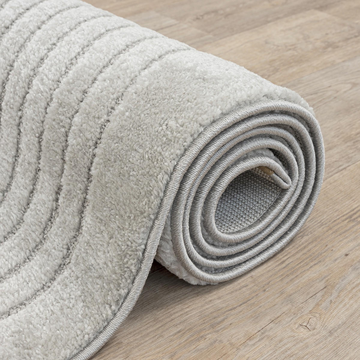 RUNDTEPPICH Geometrisch MUOTA Polypropylen Grau 120 x 120 cm - Grau, Textil (120/120cm) - KADIMA DESIGN