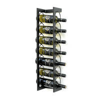 WEINREGAL KANTATE für 7 Flaschen Metall Wand 75 cm Schwarz - Schwarz, Metall (17.5/75/15cm) - DanDiBo