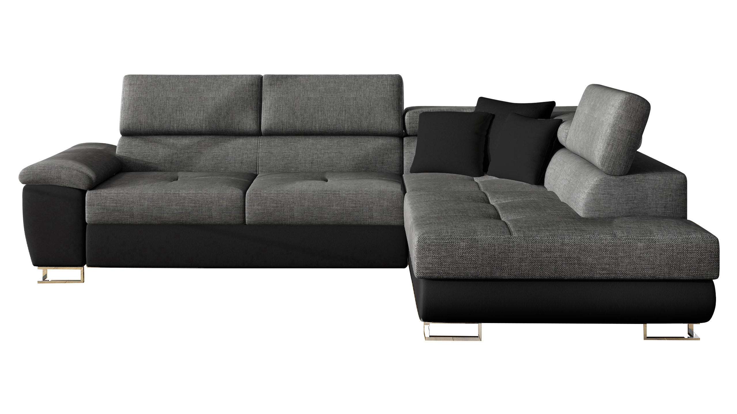 ECKSOFA Cotere Lux, Seite: Rechts - Dunkelgrau, Holz/Textil (270/202cm) - MIRJAN24