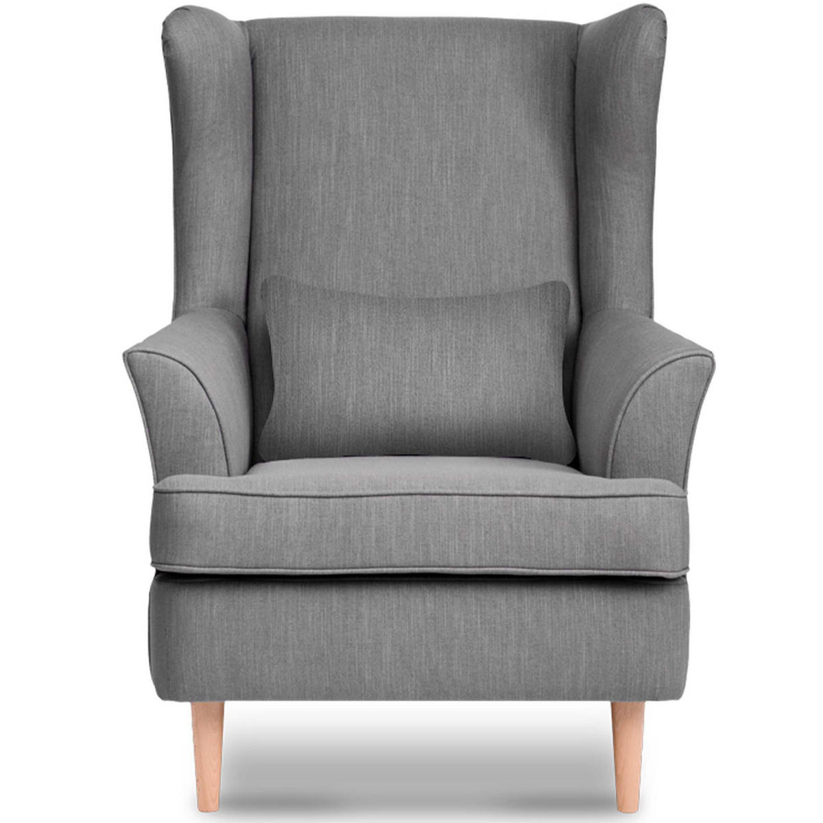 OHRENSESSEL STRALIS inklusive dekorativem Kissen, Grau/Dunkelgrau - Dunkelgrau/Grau, Textil (82/108/80cm) - KONSIMO®