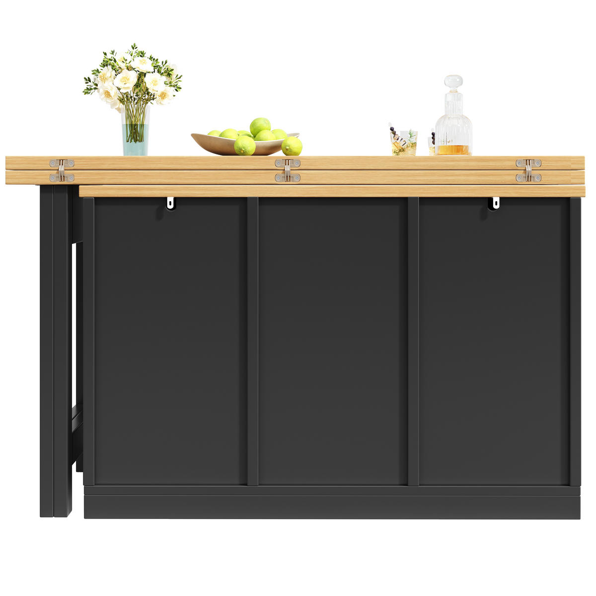 BARTISCH Ausziehbar Stauraum Weinregal Schublade Schwarz - Schwarz, Holzwerkstoff (120/74/40cm) - FLIEKS