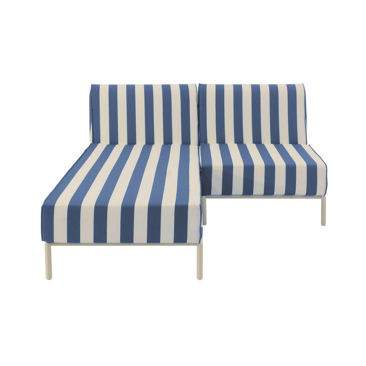 GARTENSOFA mit 2 Sitzplätzen, Blau - Blau, Textil (153/78/144cm) - Oviala