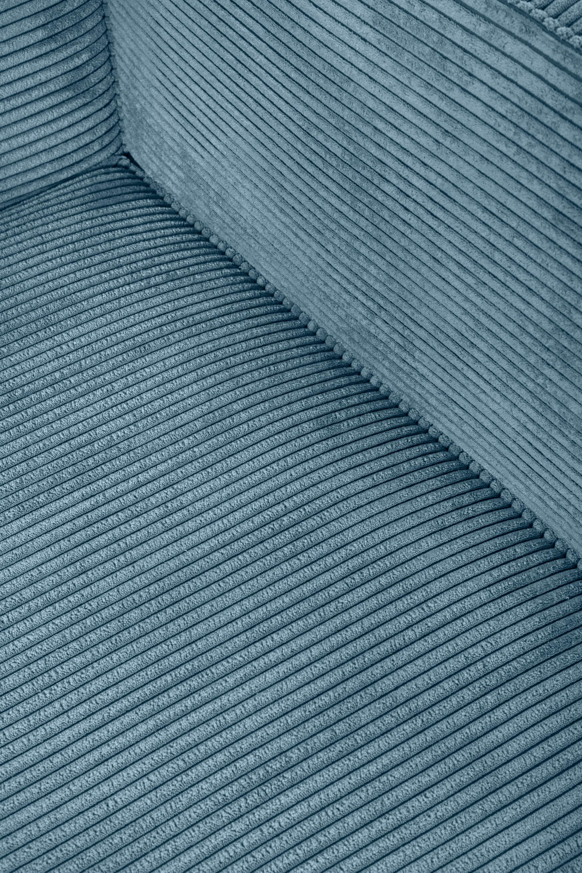 3-SITZER-SOFA Chaiselongue bezogen blauem Cordcornish-nicht modular-Samt HARPER - Blau, Textil (100/65/280cm) - RNT By Really Nice Things