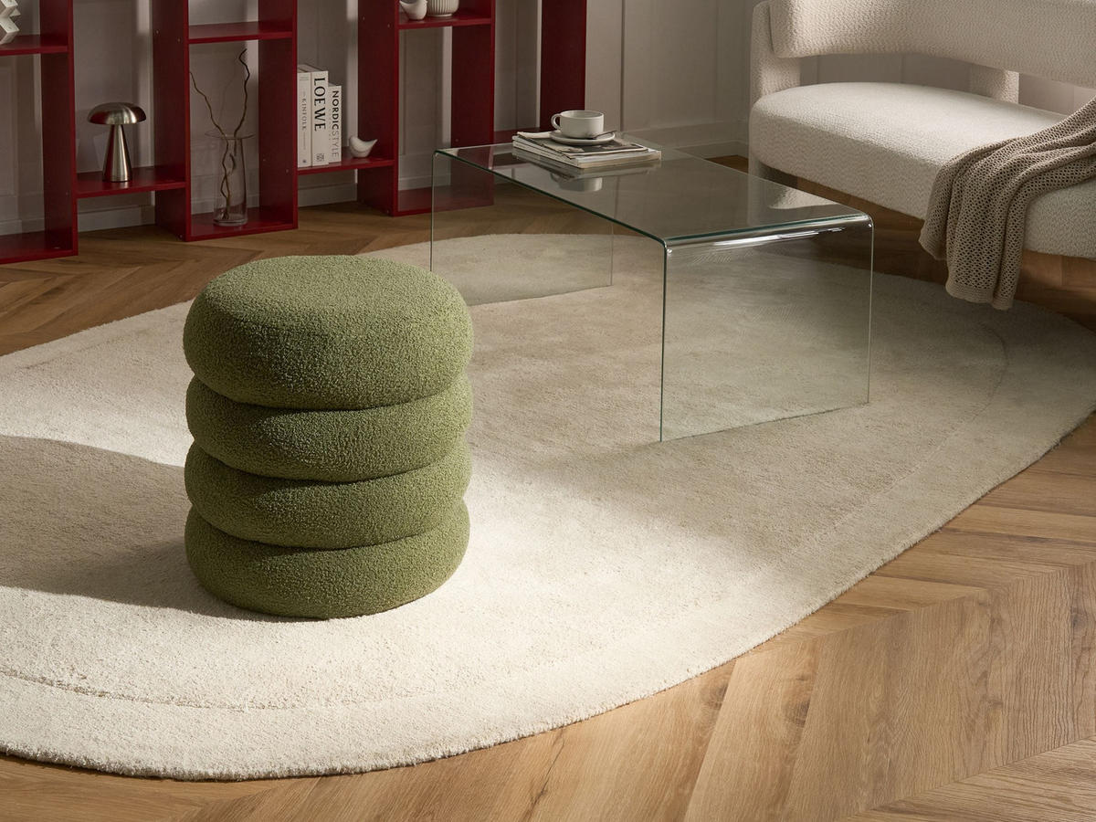 PUFF grön Sumpter - Grön, Textil (43/47/43cm) - Beliani
