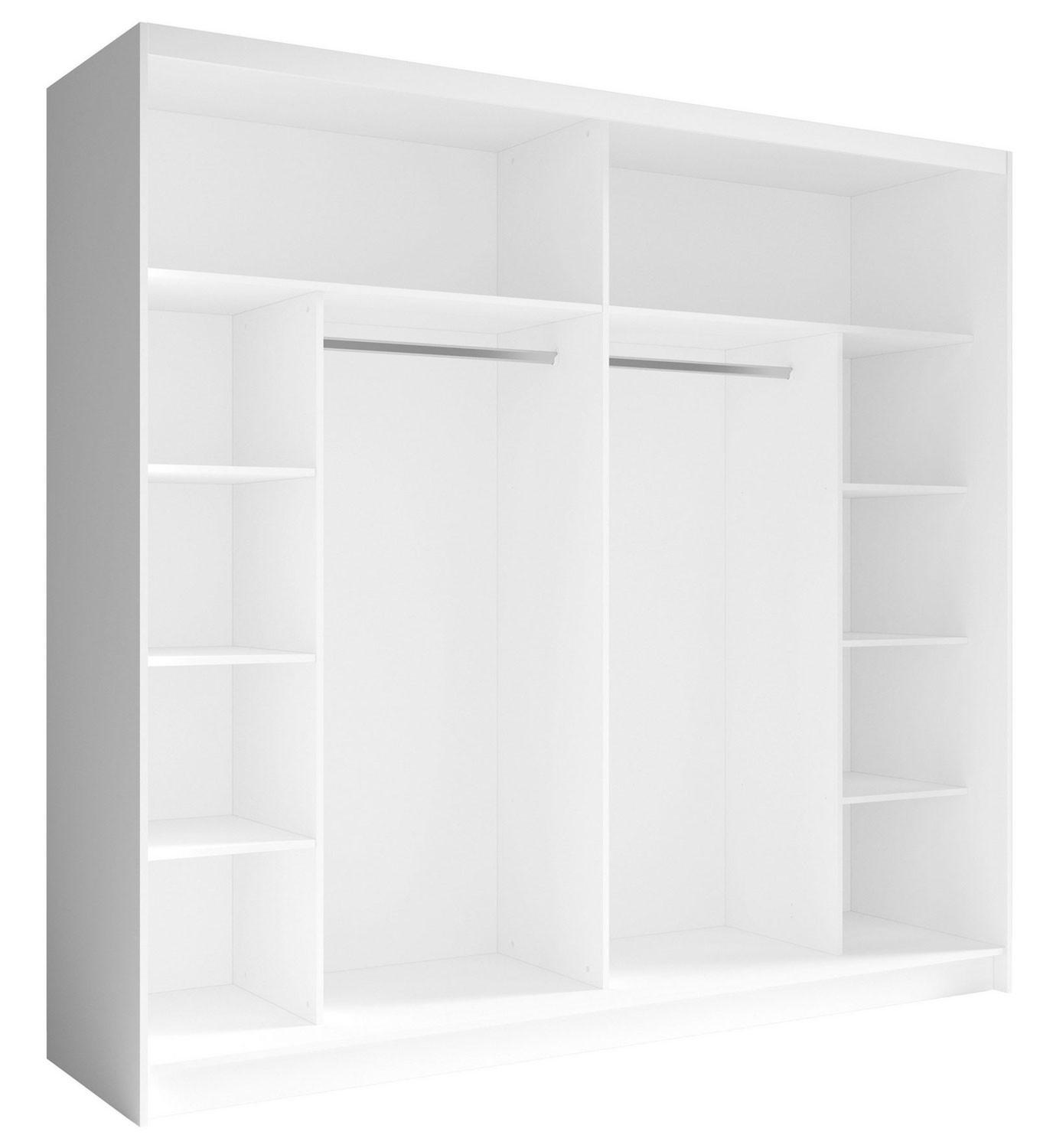 SCHIEBETÜRENSCHRANK Fino weiß 230 / 62 / 215cm - Weiß, Holz/Holzwerkstoff (230/215/62cm) - Feldmann-Wohnen
