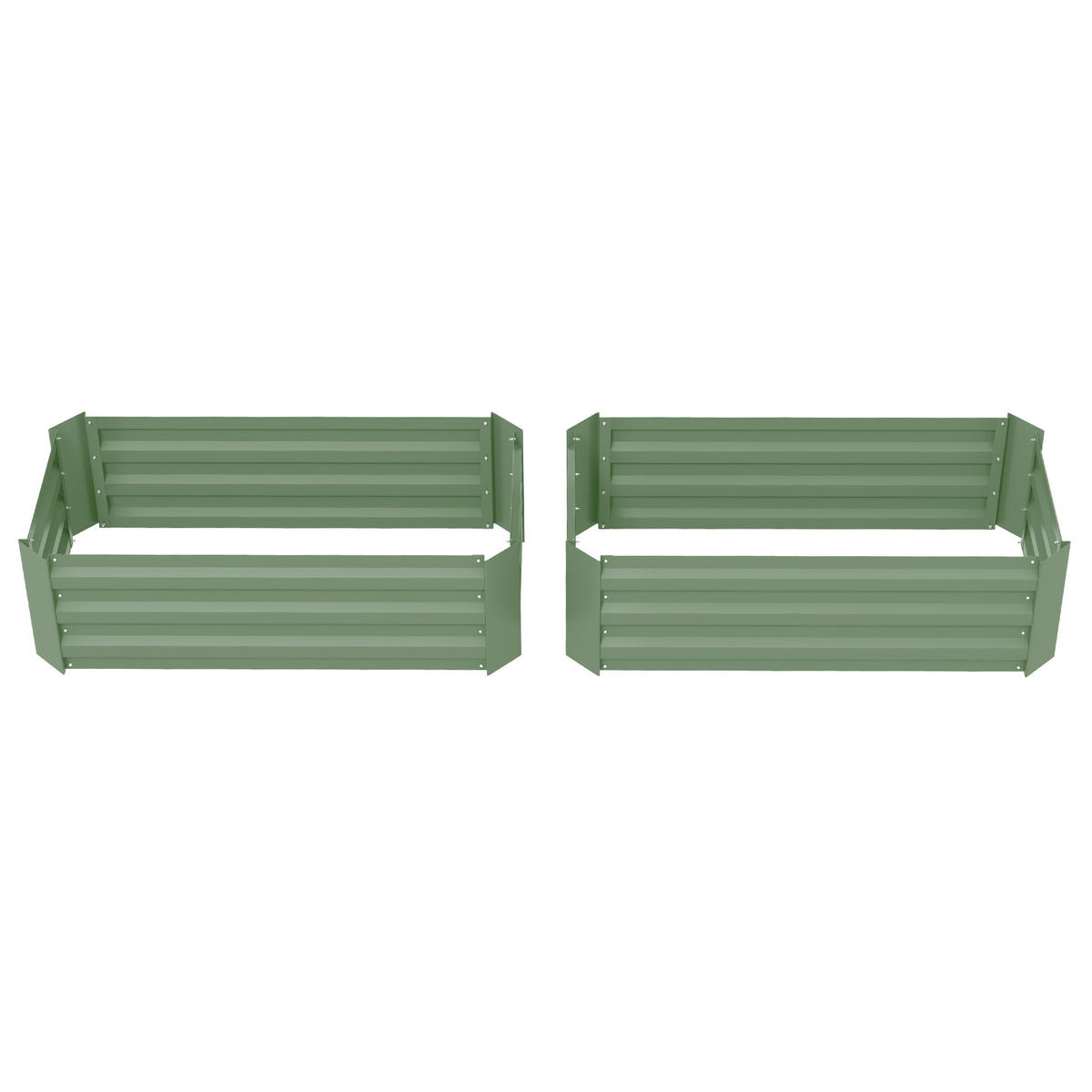 HOCHBEET-SET DE-12143 2er-Set 100/50/30 cm Grün - Grün, Metall (100/30/50cm) - ComfortXL