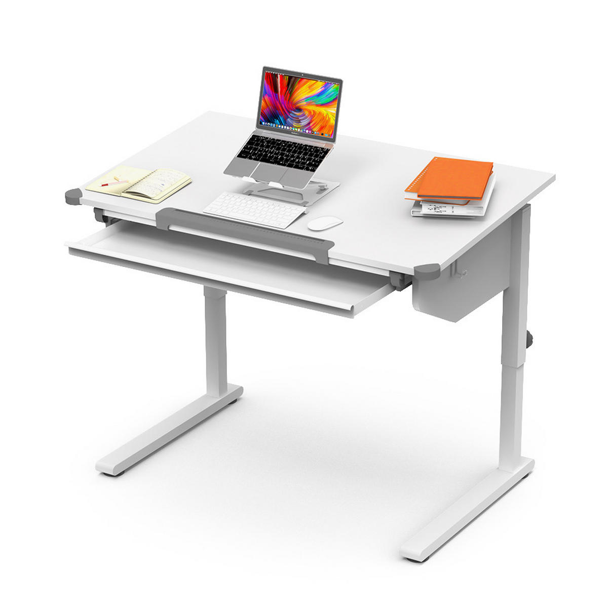 KINDERSCHREIBTISCH Arc Weiß 108 x 68 cm höhenverstellbar - Weiß, Holzwerkstoff (108/83.5/68cm) - Vicco