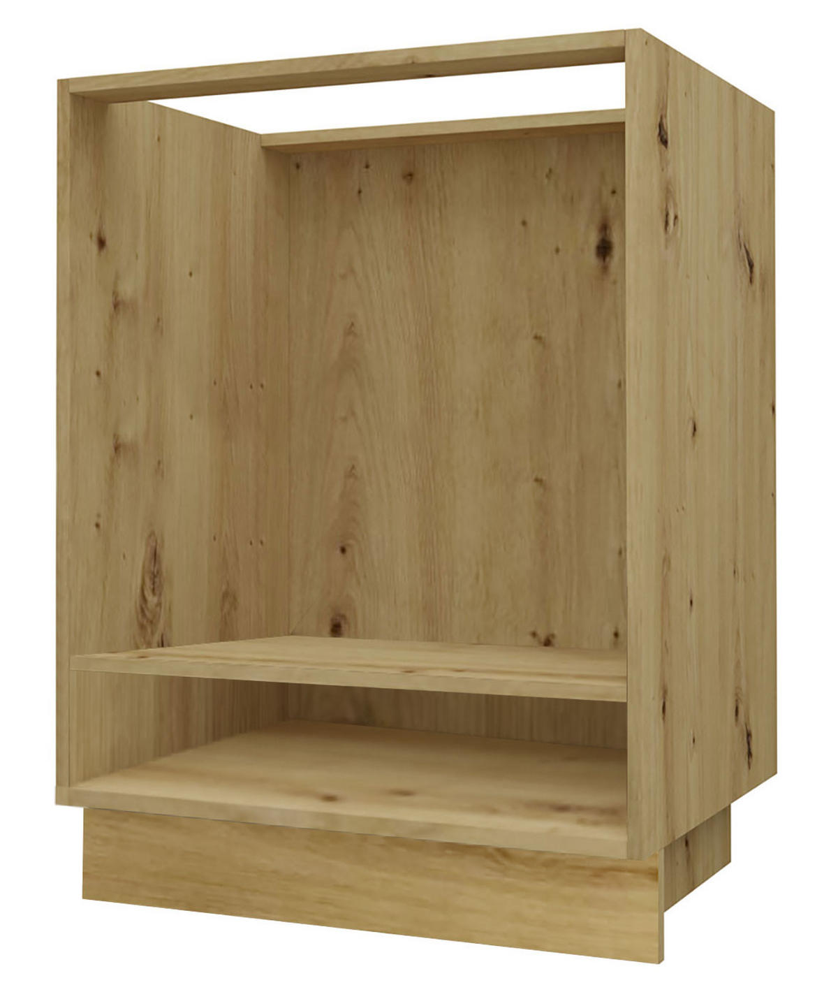 HERDUMBAUSCHRANK Brerra D11K/60 Eiche Artisan / RAL 1019 graubeige Matt 60 / 50 / 82cm - Beige/Eiche Artisan, Holz/Holzwerkstoff (60/82/50cm) - Feldmann-Wohnen