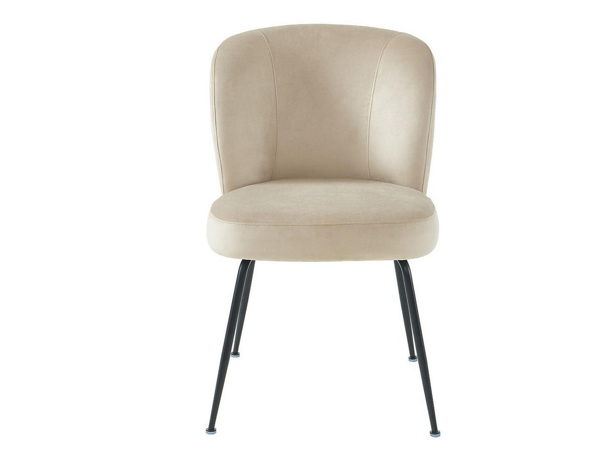 STUHL 6er-Set - Samt & Metall - Beige - POLPONA - Beige, Textil (52/79/67.5cm) - Vente-Unique