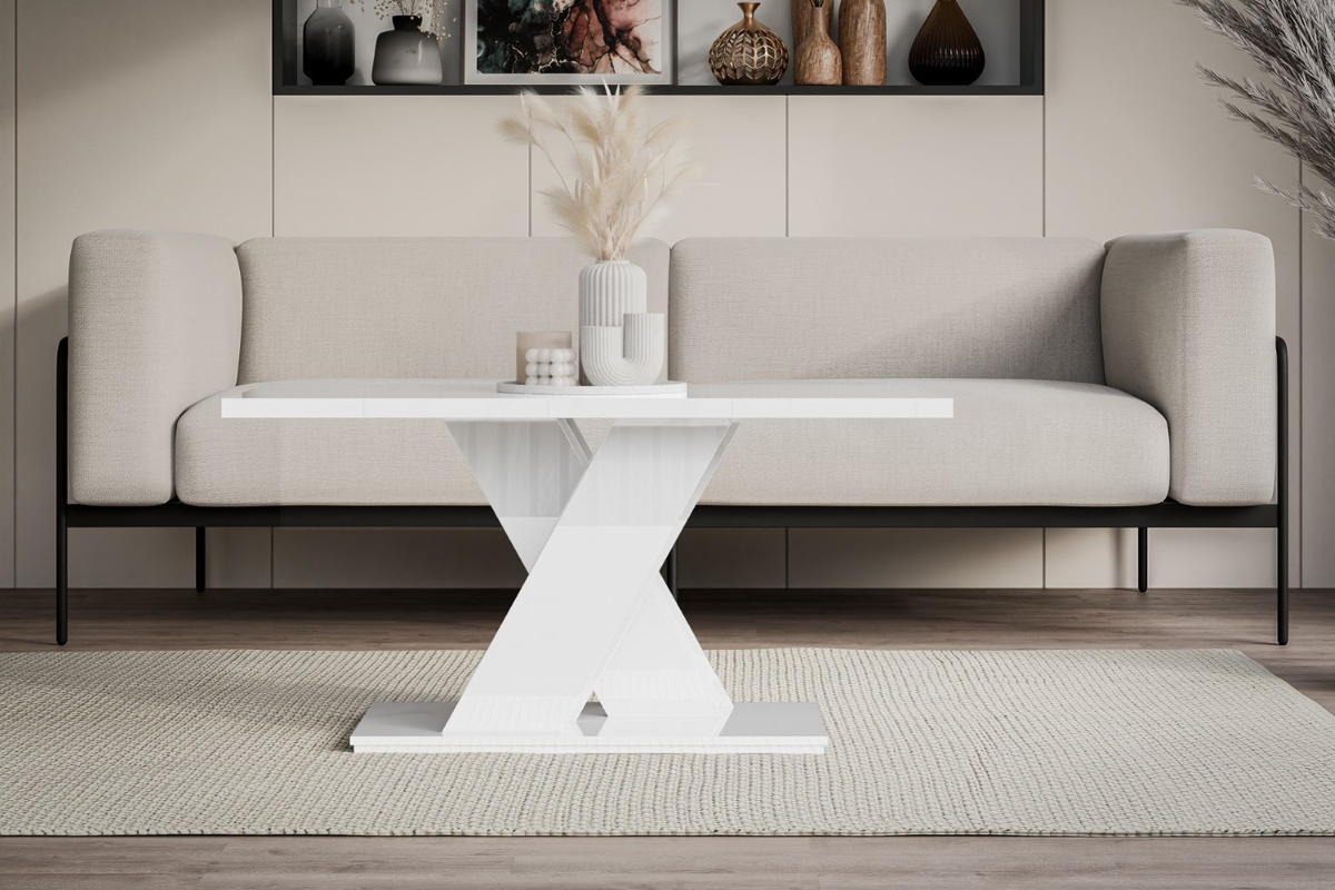 KAFFEETISCH 120x60x60 cm - Hochglanz Weiß - RONX MINI - Weiß Hochglanz, Holzwerkstoff (120/60/60cm) - ALTDECOR