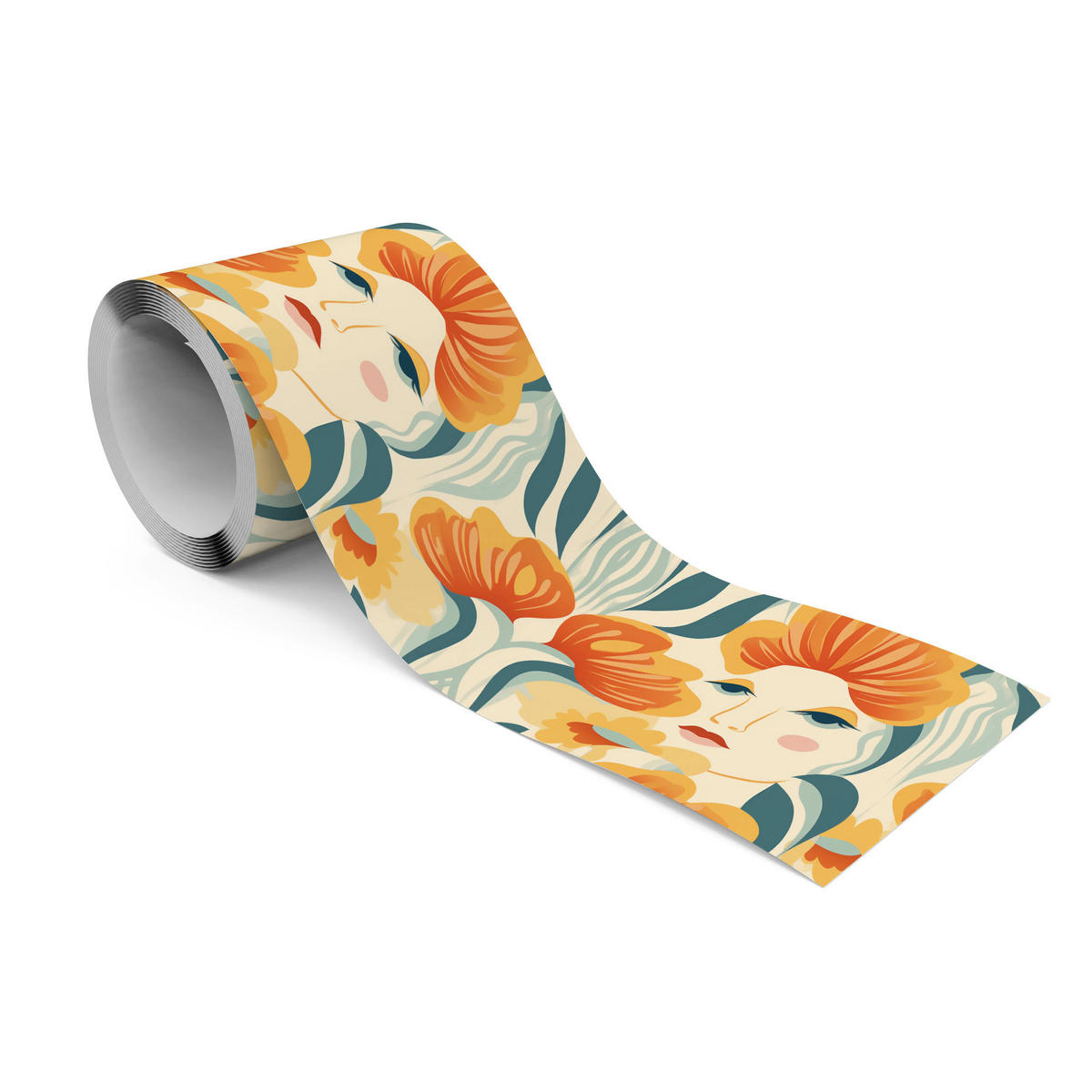 TAPETENBORDÜRE selbstklebend GESICHTER Blumen Blätter - Beige/Braun, Papier (10/300/300cm) - Muralo