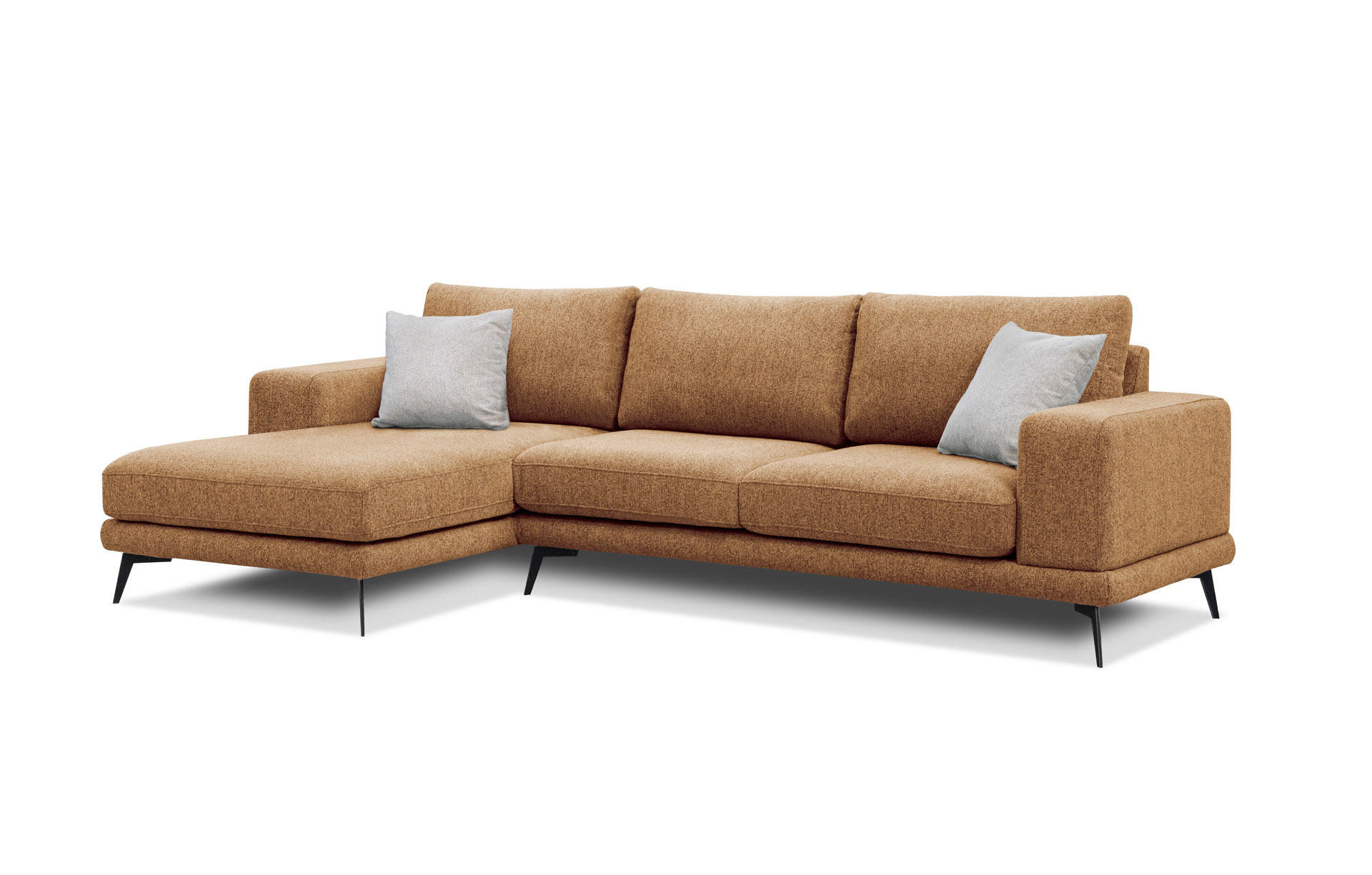 ECKSOFA MEDIOLANE 5-Sitzer, orange - Orange, Holzwerkstoff/Textil (158/282cm) - Courtois Laville