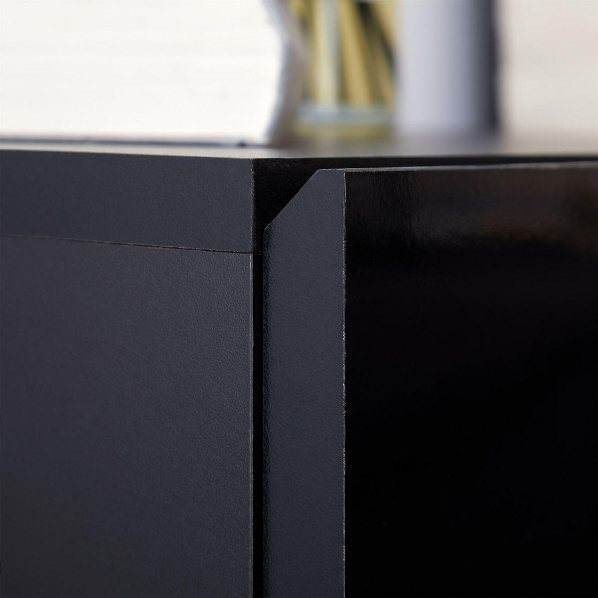 HÄNGENDER NACHTTISCH ANNI - Schwarz Hochglanz, Holzwerkstoff (42/29/30cm) - CARO-Möbel