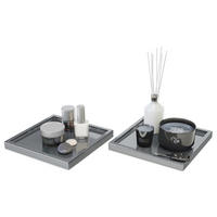 DEKOSCHALE Maya Grau Hochglanz 2er Set - Grau, Holzwerkstoff (1.8cm) - Vladon