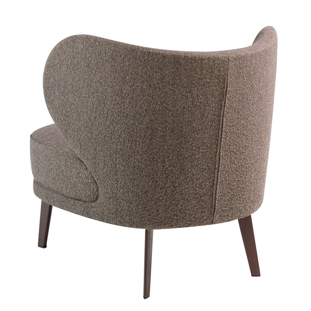 SESSEL aus braunem Stoff - Edelstahlfarben/Dunkelbraun, Textil/Metall (82/76/84cm) - ANGEL CERDA