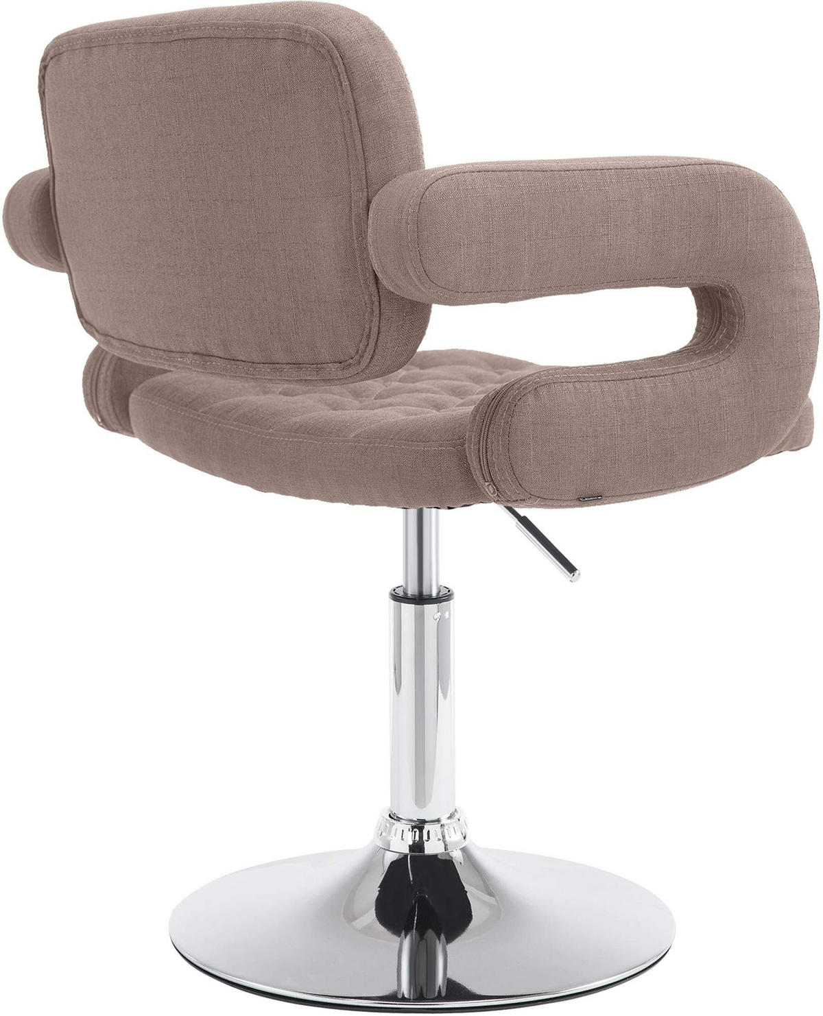 DREHSTUHL Stoff taupe - Taupe/Chromfarben, Textil/Metall (62/76/55cm) - CLP