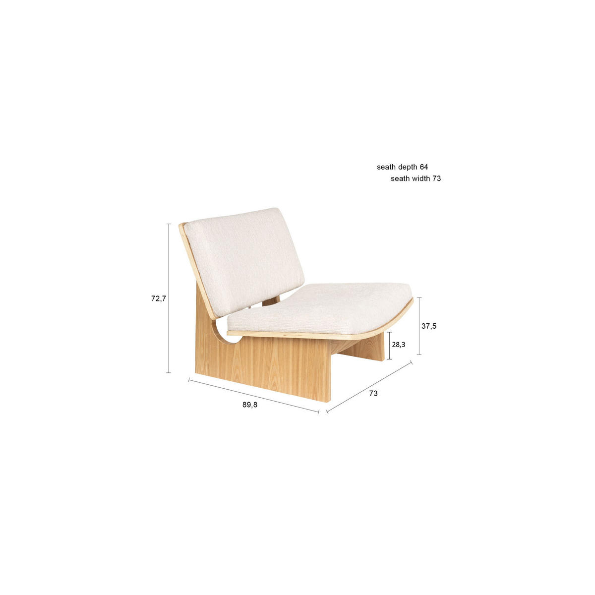 SESSEL Volana Beige - Beige, Kunststoff (73/72.7/89.8cm) - Zuiver