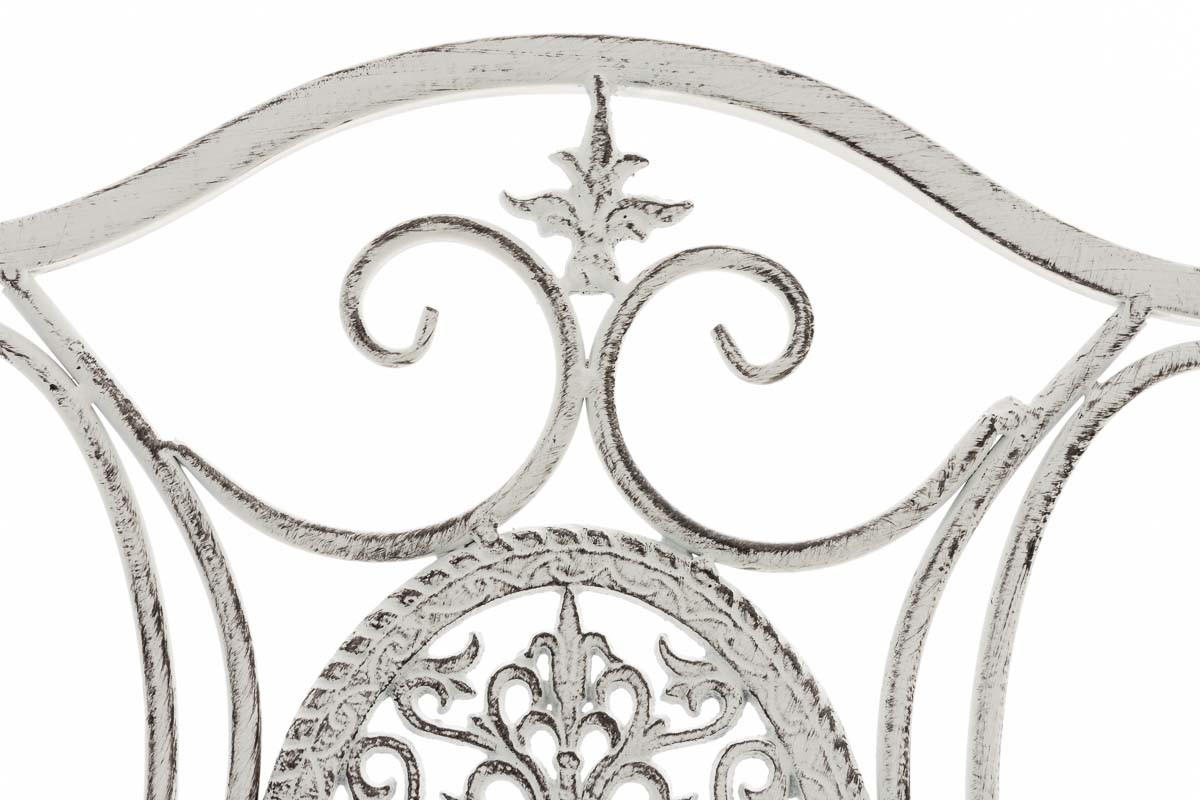 BALKONSET Bistroset Rizar Metall Antik weiß 2 Personen - Weiß, Metall - DELUKE