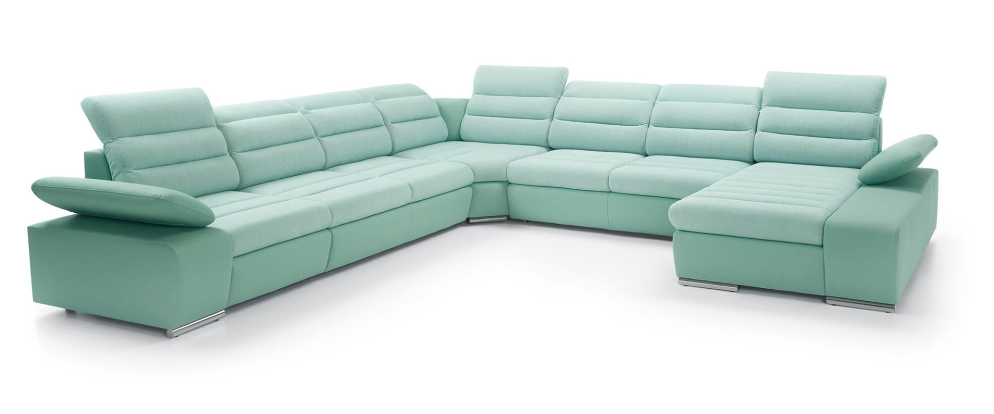 ECKSOFA KORFU Grün 365x365x100 cm - Grün, Textil (365/365cm) - FURNLUX