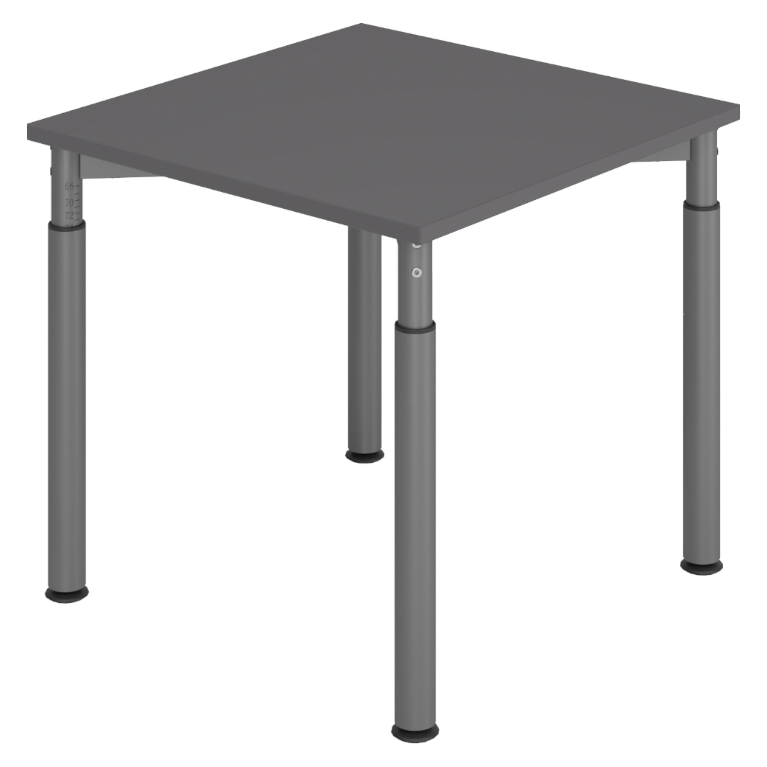 SCHREIBTISCH Serie-Y 80/80/74 cm in Graphitfarben/Graphitfarben - Graphitfarben, Holzwerkstoff (80/80/74cm) - bümö