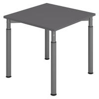 SCHREIBTISCH Serie-Y 80/80/74 cm in Graphitfarben/Graphitfarben - Graphitfarben, Holzwerkstoff (80/80/74cm) - bümö