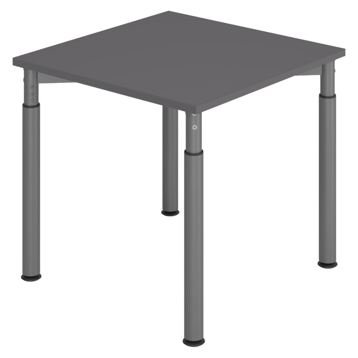 SCHREIBTISCH Serie-Y 80/80/74 cm in Graphitfarben/Graphitfarben - Graphitfarben, Holzwerkstoff (80/80/74cm) - bümö