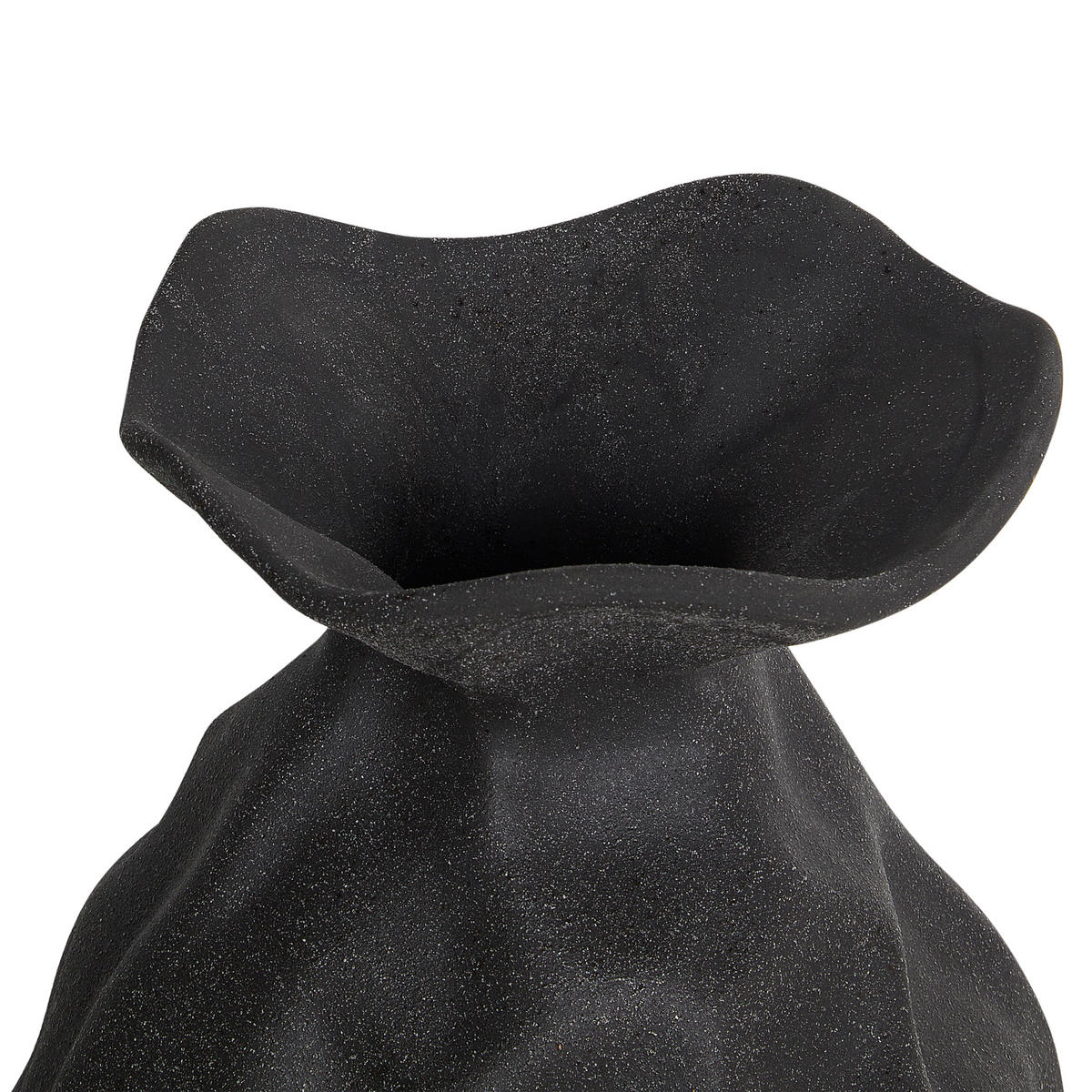 BLUMENVASE Steinzeug schwarz Coontail - Schwarz, Stein (31cm) - Beliani