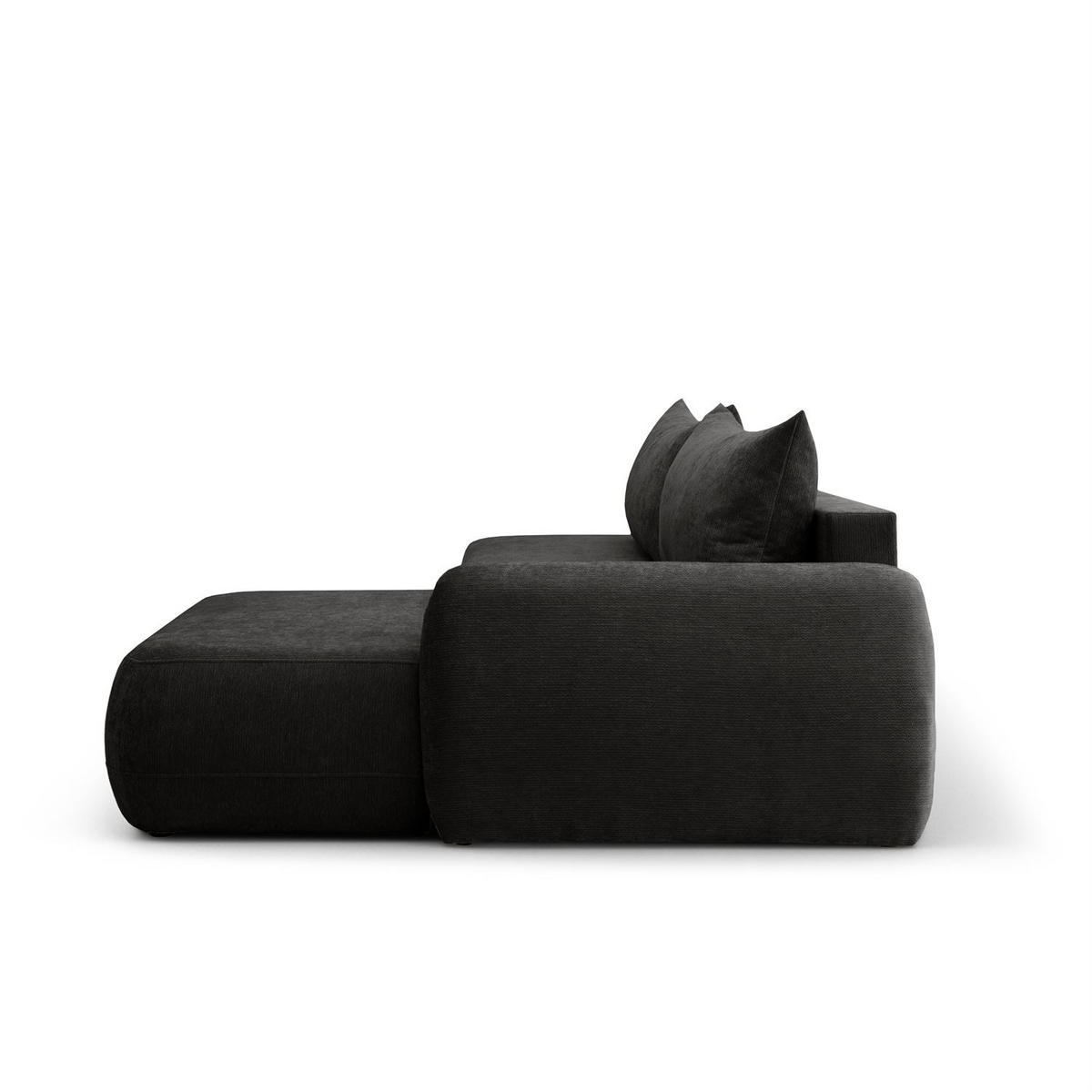 ECKSOFA GOYA mit Schlaffunktion und Bettkasten, Rechte, Perfect Harmony 99 - Anthrazit, Textil (302/184cm) - Lookway