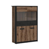 VITRÍNA Romane Dřevo a černá - černá, kompozitní dřevo (100/145/41cm) - Petits-meubles