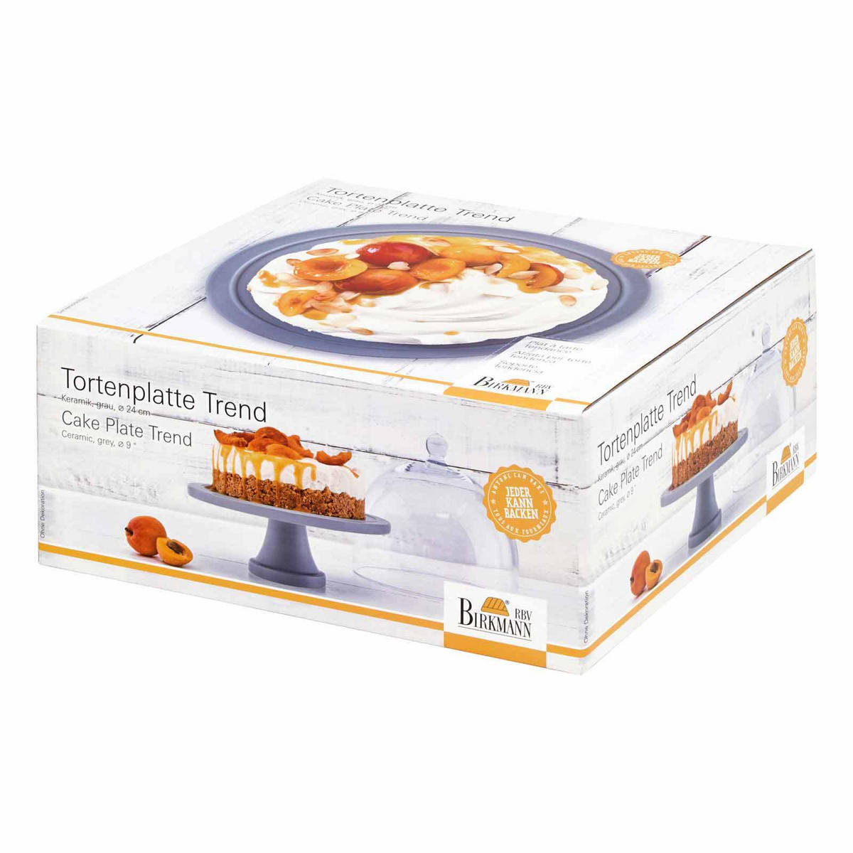 TORTENPLATTE Easy Baking grau Ø 24 cm - Grau, Keramik (24/8.5/24cm) - Birkmann