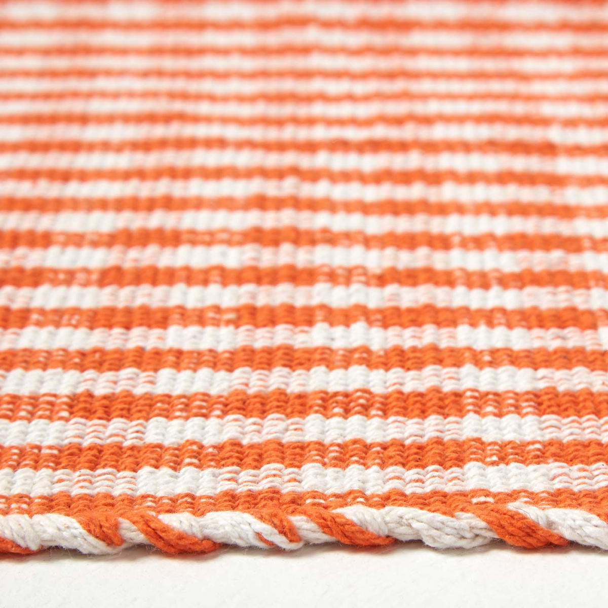 TEPPICHLÄUFER Vichy-Karo Baumwolle 66/200 cm - Orange, Textil (66/200cm) - Homescapes