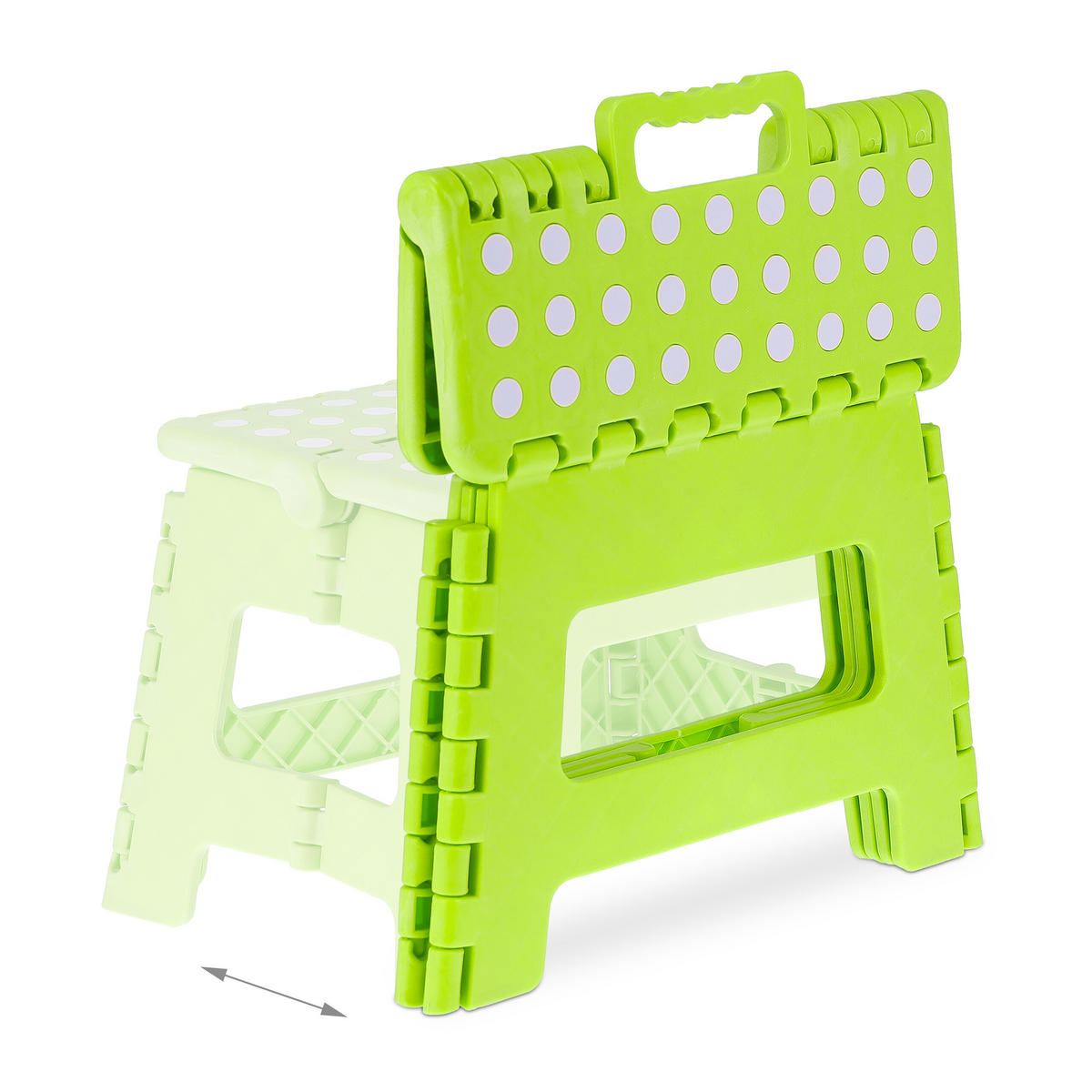KLAPPHOCKER - Grün, Kunststoff/Textil (35/22/28cm) - Relaxdays