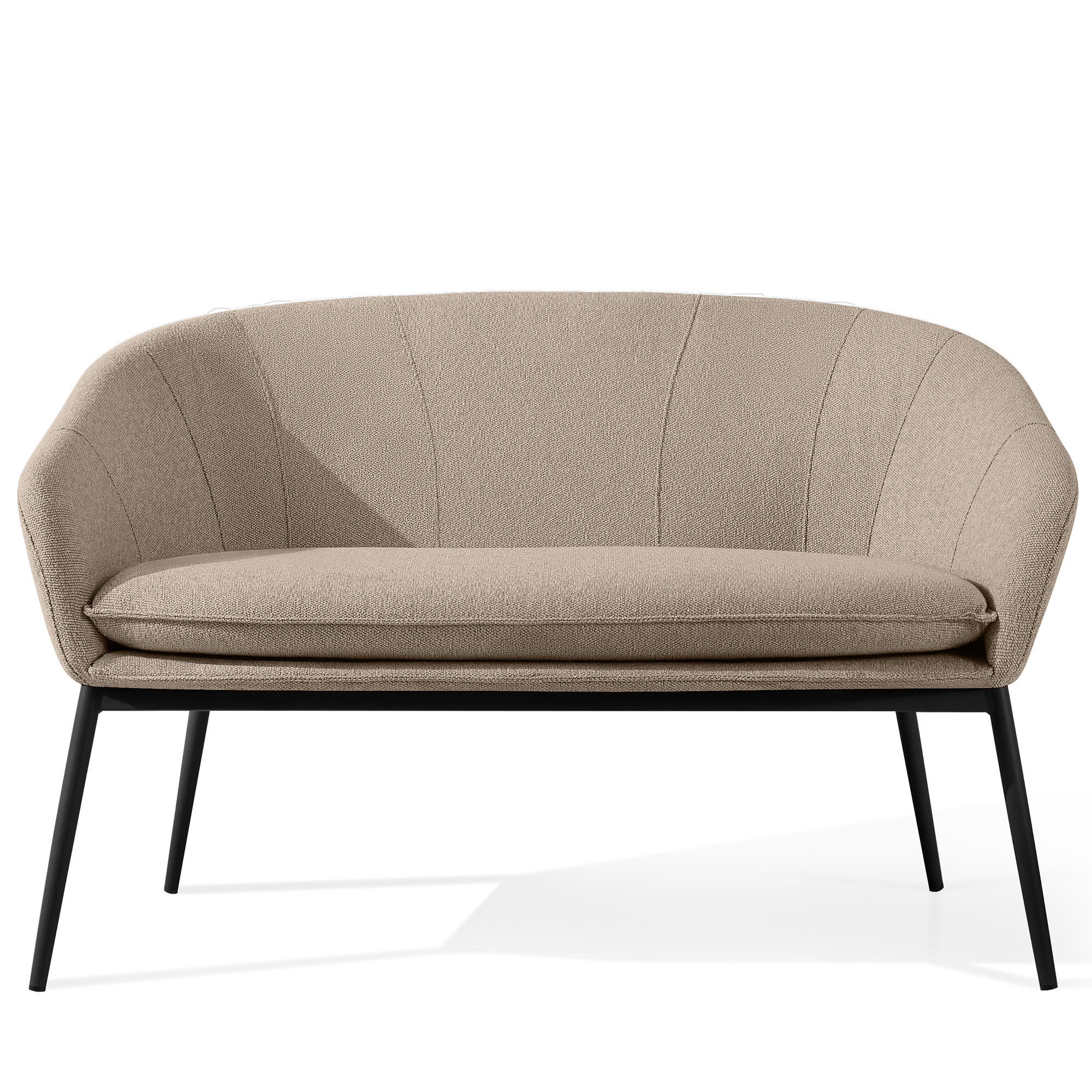GARTENSOFA SOLIS - Hellbraun, Textil/Metall (118/76/66cm) - KONSIMO®