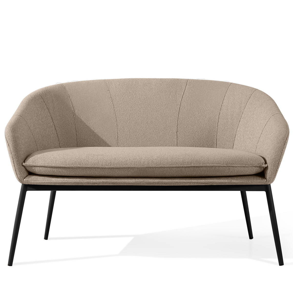 GARTENSOFA SOLIS - Hellbraun, Textil/Metall (118/76/66cm) - KONSIMO®