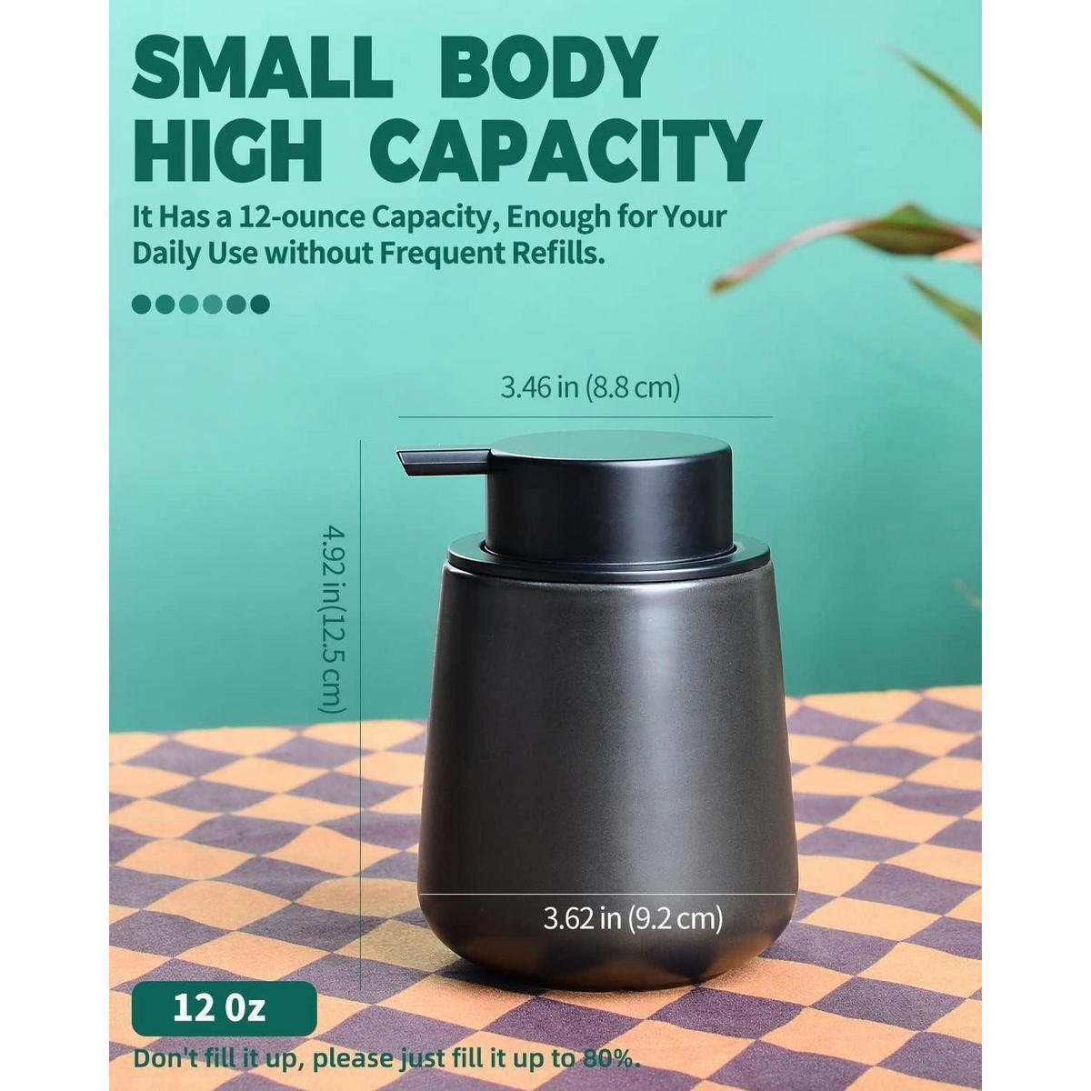 SEIFENSPENDER Keramik Schwarz 350 ml - Schwarz, Keramik (5.8/12.5/9.2cm)