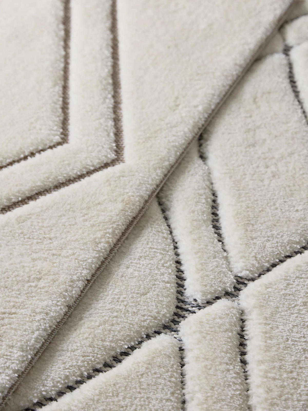 TEPPICH Elanie 160/230 cm - Creme/Grau, Kunststoff (160/230cm) - benuta Pop