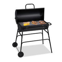 HOLZKOHLEGRILL - Schwarz, Kunststoff/Metall (103/96.5/64.5cm) - Relaxdays