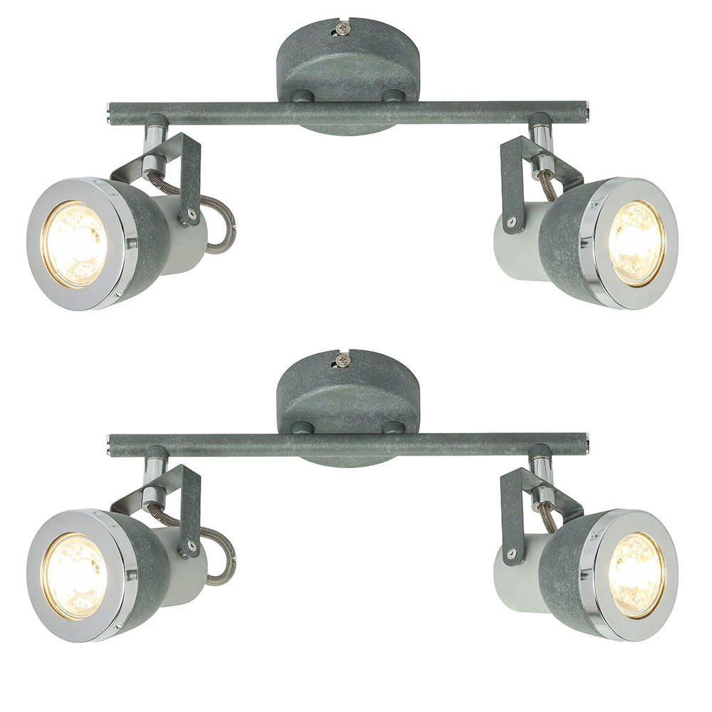 LED DECKENLEUCHTE Steingrau Chrom 2-flammig - Grau, Metall (26/8/18.5cm) - Globo Lighting